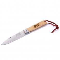 MAM Operario 2038 Zatvárací nôž s koženým pútkom, poistka - buk, 8,8 cm BOX
