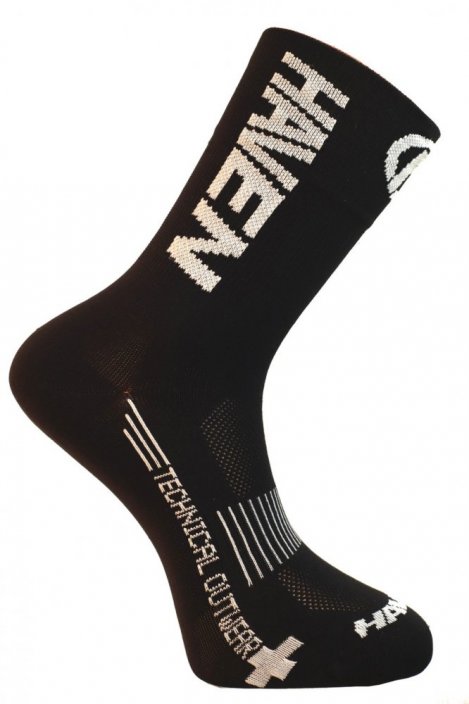 Ponožky HAVEN LITE Silver NEO LONG black/white 2 páry 4-5 (37-39) - Výprodej