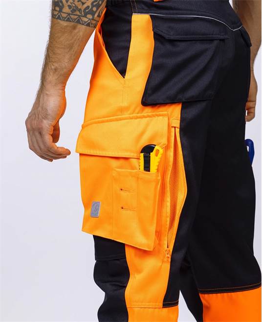 Reflexní kalhoty s laclem ARDON®SIGNAL+ oranžovo-černé