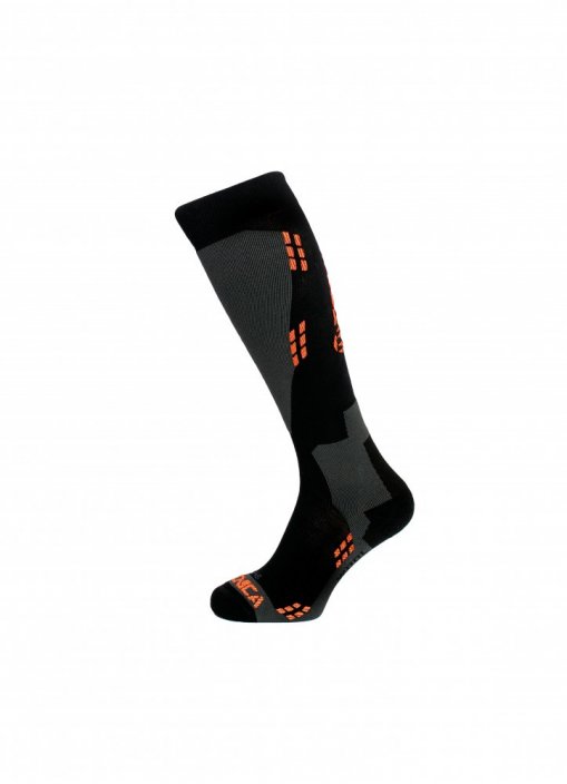 Lyžiarske ponožky TECNICA TECNICA Wool ski socks, black/orange