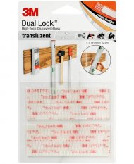 3M™ Dual-Lock™ samolepiaci suchý zips SJ3560, transparentný, 4x 19mm x 10cm v blistri