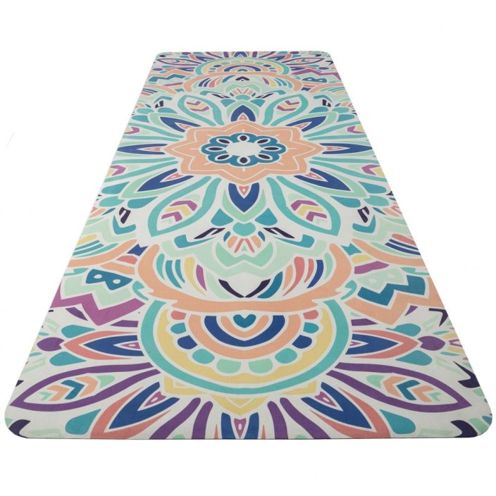 YATE Yoga mat prírodná guma, vzor I, 1 mm - ružová/modrá