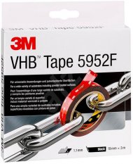 3M™ VHB™ obojstranne silne lepiaca akrylová páska 5952F, čierna, 19 mm x 3 m