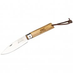 MAM Operario 2037 Zatvárací nôž s koženým pútkom - oliva 8,8 cm